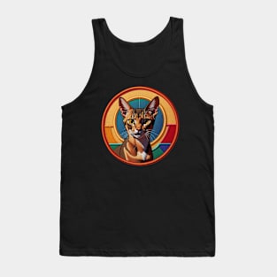 Abyssinian Cat Embroidered Patch Tank Top